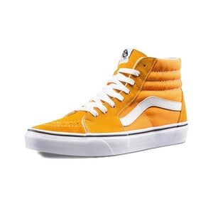 Vans Sk8-Hi High Top Sneakers Orange White Mens 5 Womens 6.5 Skateboard Shoes
